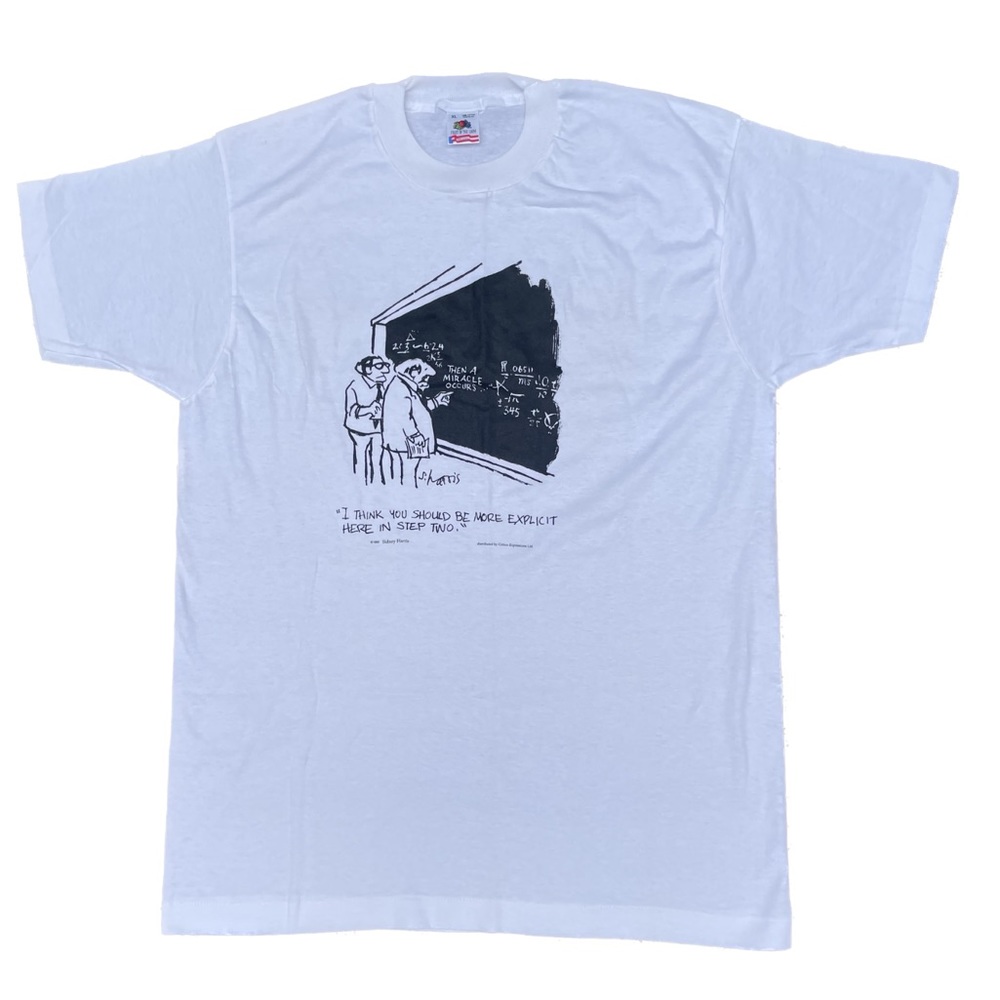 Rare Vintage 1985 80s Single Stitch SS Sidney Harris Cartoon Graphic Tee Size XL